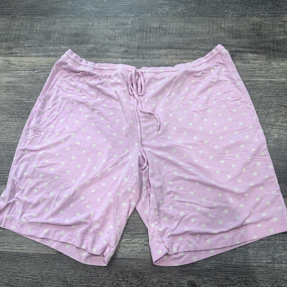 Faded Glory Pink Polka Dot Pajama Shorts